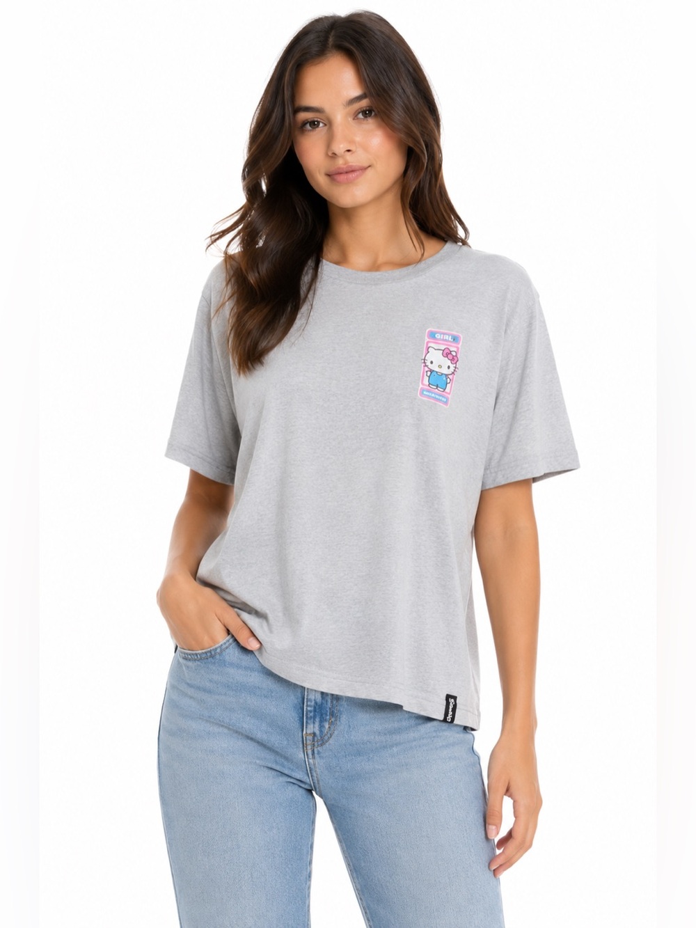 Hello Kitty Sanrio | Hello Kitty Skateboards Graphic Tee | White/Pink | XL